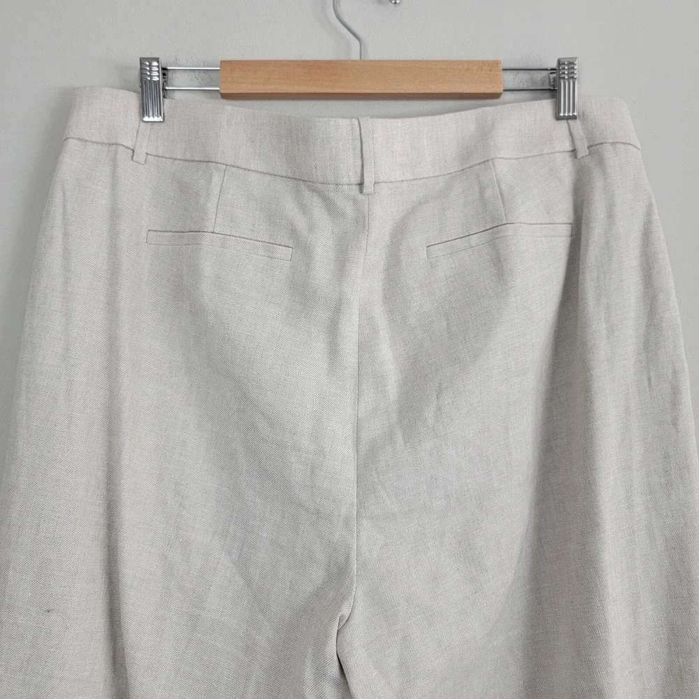 J Crew Sidney Pants Womens 16 Gray Pull On Pockets High Rise Capri Wide‎ Leg